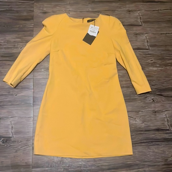 Zara Dresses Nwt Zara Yellow Work Dress Poshmark